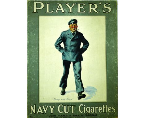 PLAYERS COLOURED SHOWCARD. 17 by 13ins, PLAYERS NAVY CUT CIGARETTES/ JOHN PLAYER & SONS NOTTINGHAM pipe smoking sailor pictur