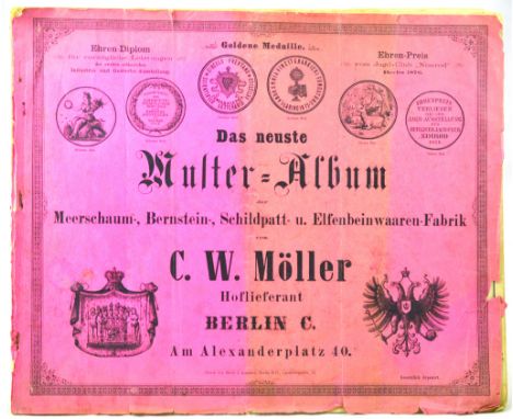 C.W. MOLLER BERLIN TRADE CATALOGUE 1876. Containing lots of tobacco related products illustrated: Meerschaum pipes, figurals 