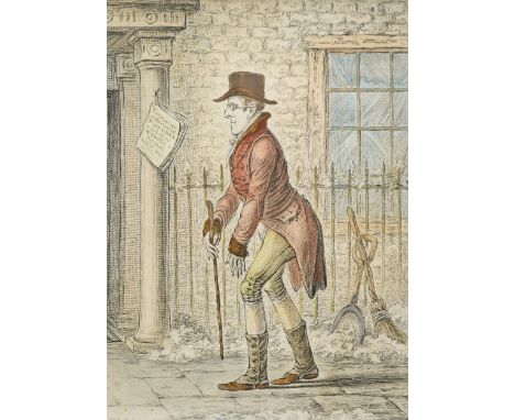 James Gillray (British 1757-1815): 'Maecenas in the Pursuit of the Fine Arts', etching engraving with hand-colouring pub. H H