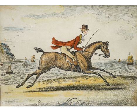 James Gillray (British 1757-1815): 'A View of the Pier (Peer) of Scarborough', etching engraving with hand-colouring pub. H H