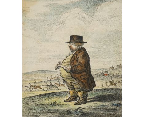 James Gillray (British 1757-1815): 'A View of Newmarket Heath', etching engraving with hand-colouring pub. H Humphrey 1807, 2