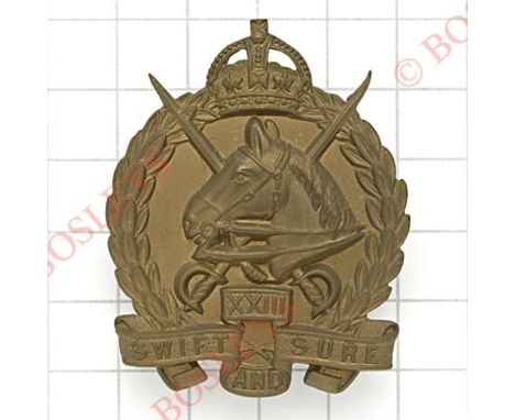 Australian 23rd Light Horse brass slouch hat badge.Die-stamped