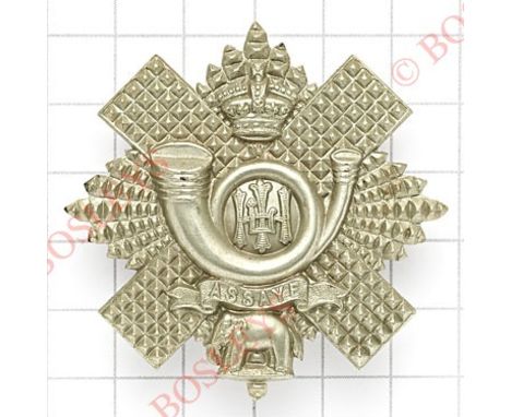 Scottish. Highland Light Infantry Victorian OR’s HLI glengarry badge circa 1881-1901.Die-stamped white metal. (KK 682)