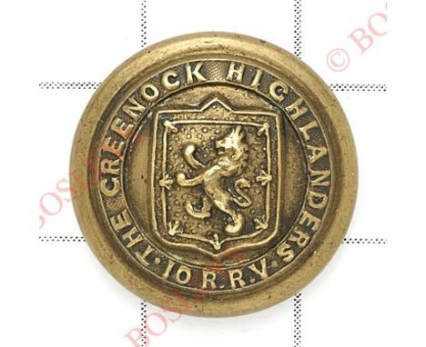 10th (Greenock) Renfrewshire Rifle Volunteers Victorian Officer’s bronzed button circa 1860-67.Within circlet ‘The Greenock H