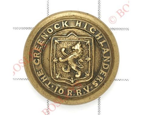 10th (Greenock) Renfrewshire Rifle Volunteers Victorian Officer’s bronzed button circa 1860-67.Within circlet ‘The Greenock H