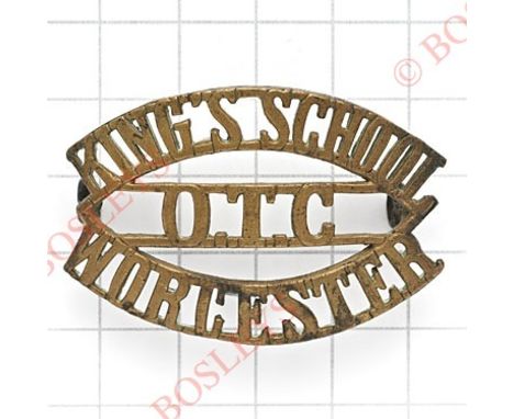 KING'S SCHOOL / OTC / WORCESTER scarce brass shoulder title.