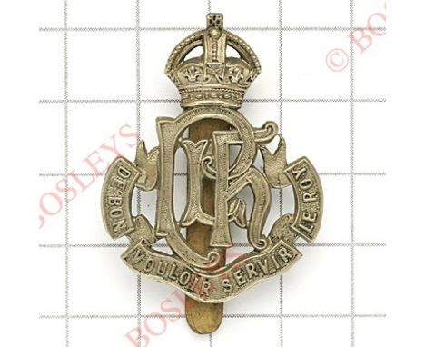 Indian Army. Punjab Light Horse white metal cap badge.Fine British die-stamped example. Crowned PLH cypher on “De Bon Vouloir