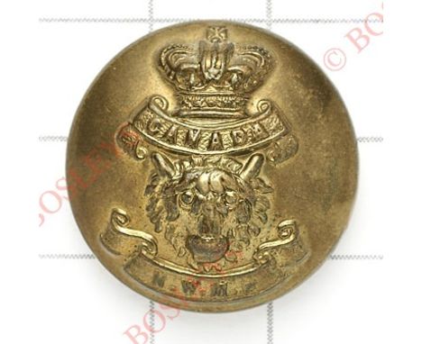 Canadian North West Mounted Police Victorian brass button.Crowned “Canada” scroll over Buffalo head with “NWMP” scroll below
