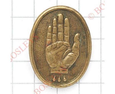 Irish. Ulster Volunteer Force / 36th Ulster Division WW1 cap badge. A scarce die-cast bronzed example. Solid oval, with raise