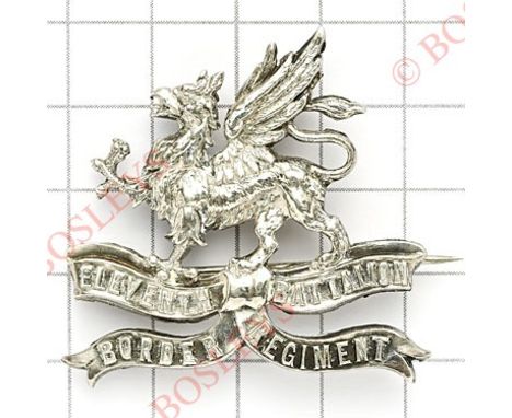 11th (Lonsdale) Battalion Border Regiment 1914 hallmarked silver cap badge.A fine rare die-stamped example bearing London hal