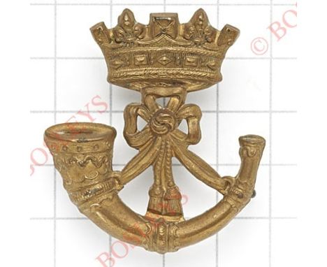 Duke of Cornwall's Light Infantry scarce Victorian OR's brass cap badge circa 1896-1900. Die-stamped. (KK 606)