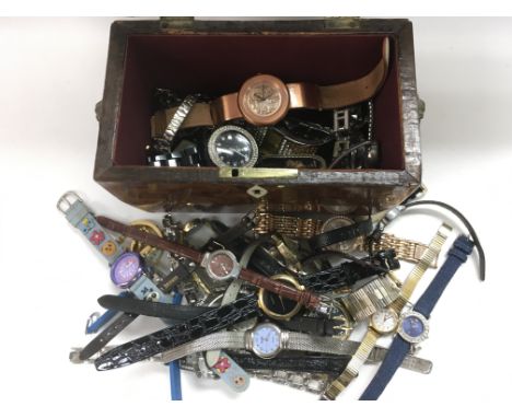 A tea caddy of approx 40 watches.