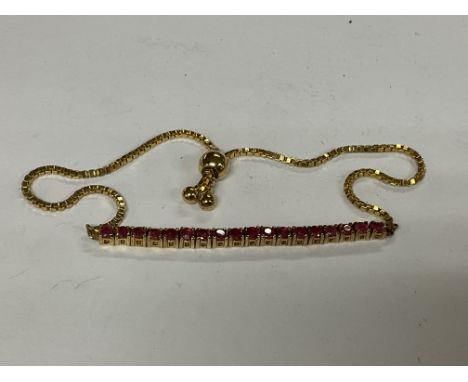 A silver gilt and ruby set bracelet - NO RESERVE