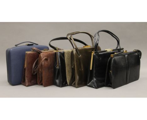 A quantity of vintage handbags, etc.