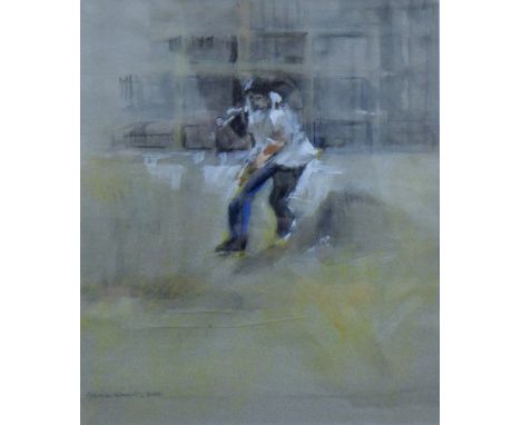 CORRINE STREETLY (20th/21st century) British, Skater, watercolour and a print by the same artist, each framed and glazed. The