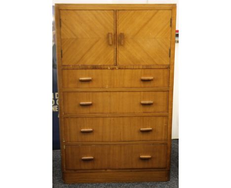 An Art Deco walnut tallboy. 75.5 cm wide.