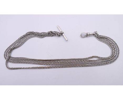 A silver Albertina chain. 36 cm long. 32.8 grammes.
