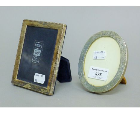 A small Chinese silver photograph frame and another silver photograph frame. The former 11.5 cm high. 