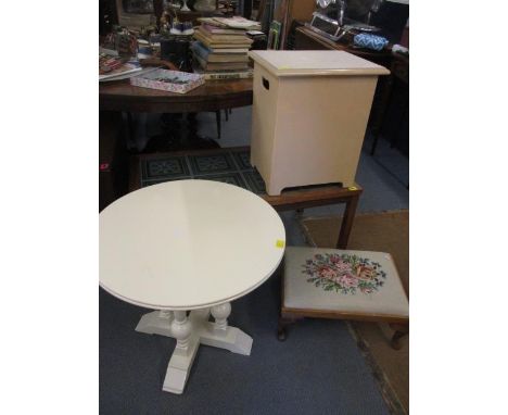 Mixed furniture to include a retro, tiled topped table, Ercol chairs and other items 