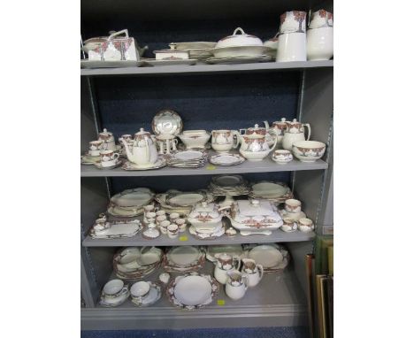 A large selection of Crown Ducal Orange Tree dinner, breakfast, tea and coffee services, comprising approximately 145 pieces 