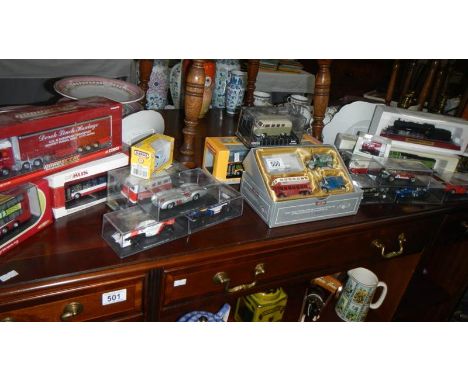 A quantity of boxed die cast models including Corgi etc