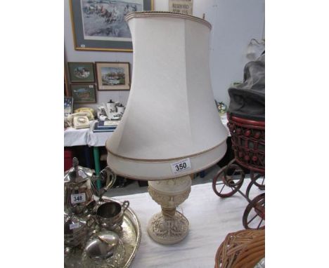 A table lamp with shade