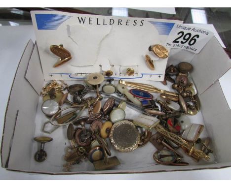 A mixed lot of cuff links, tie studs etc