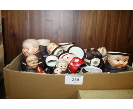 A QUANTITY OF GOEBEL MONK CERAMICS TO INCLUDE RED ROBED EXAMPLE
