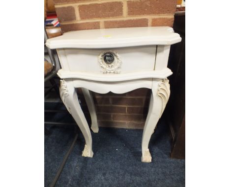 A SMALL PAINTED CONSOLE TABLE
