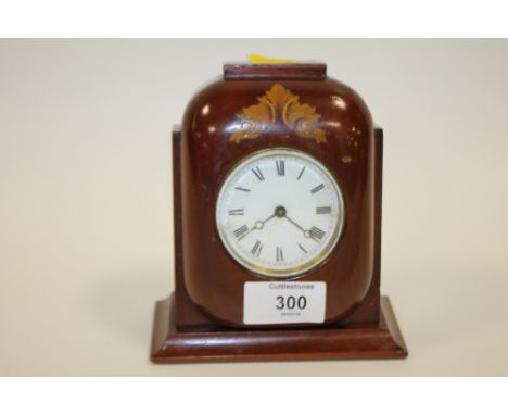 AN EDWARDIAN INLAID DESK CLOCK A/F