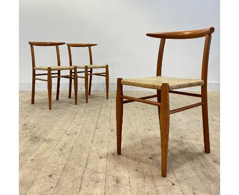 Phillipe Starck for Aleph/Driade - A rare set of three Cow Horn dining chairs, with string seats on turned supports, circa 19