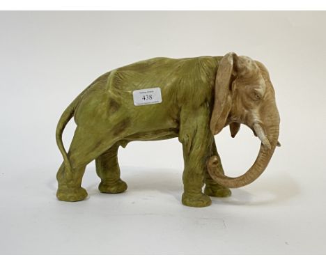 A Royal Dux ceramic figure modeled as an elephant, H22cm
