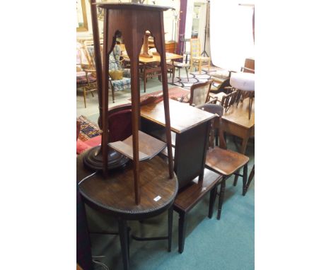 A standard lamp, occasional tables and two chairs Condition Report: Available upon request