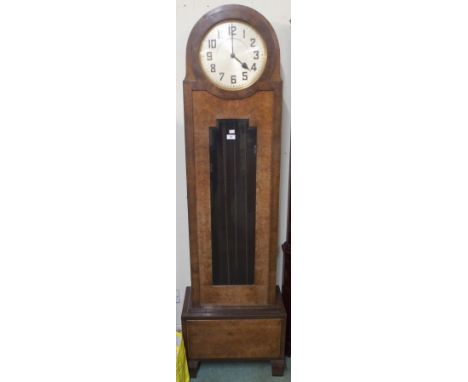 A walnut Art Deco&nbsp; longcase clock, 191cm high Condition Report: Available upon request