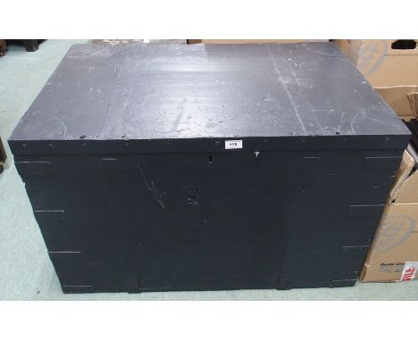 A large metal lined wooden trunk Condition Report: Available upon request