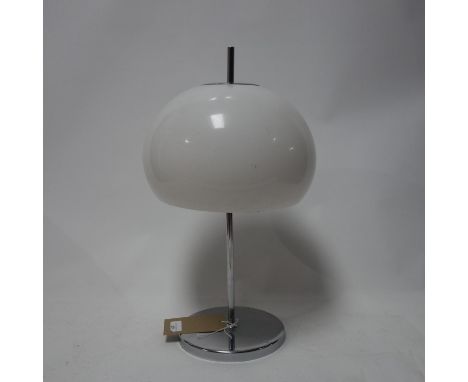 A contemporary chrome table lamp 