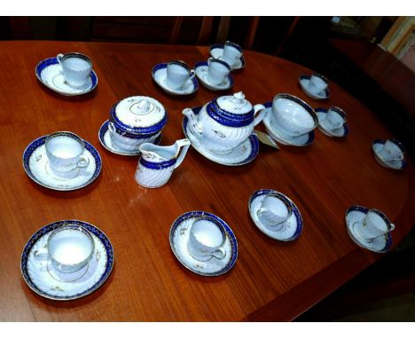 A 19th century French porcelain tea set, possibly Limoges 