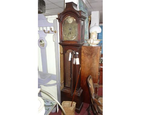 An 18th century oak longcase clock by Nathaniel Hedge of Colchester, twin train movement, striking bell, pagoda top with twin