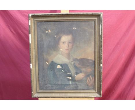 William Daking of Bocking, early Victorian oil on canvas - portrait of Miss Lydia Smith, aged 6, inscribed verso and dated 18