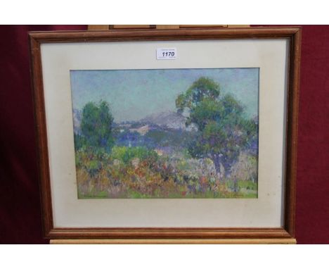 Arthur Henry Knighton-Hammond (1875 - 1970), pastel - Liguria, signed and inscribed, in glazed frame, 26cm x 36.5cm.  Exhibit