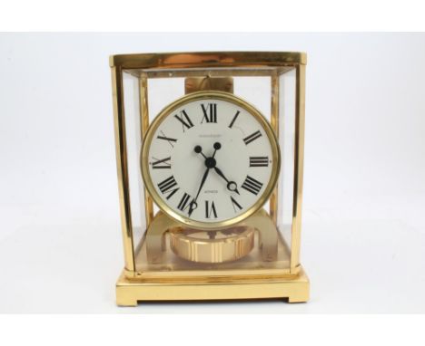 Jaeger-LeCoultre 526-5 calibre Atmos clock with white dial in lacquered brass case, 22.5cm overall height