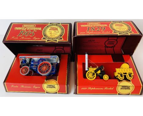 2x Matchbox Models of Yesteryear Y-12 Stephensons Rocket &amp; Y-19 Fowler Showmans Engine - Both Mint &amp; Boxed