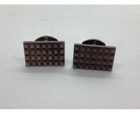 Erling Christoffersen for PLUS; A Pair of Norwegian Hallmarked Silver Cufflinks, import marks for JLM, Birmingham 1968 and st