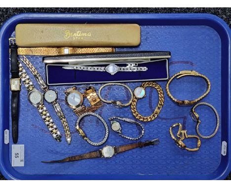 An Assortment of Ladies Wristwatches, to include gilt coloured Sekonda with openwork panel bracelet, Solvil el Titys gilt col