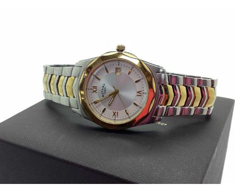 Rotary; A Modern Gent's Two Tone Wristwatch, in a Rotary box.