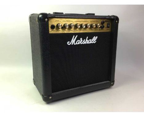 MARSHALL GUITAR AMPLIFIER, AND ACCESSORIES  the amp M G 15DFX, along with a guitar effects box and further guitar accessories