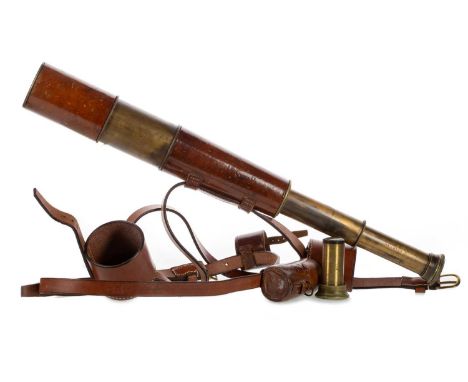 BRASS THREE-DRAW TELESCOPE, R. & J. BECK LTD. OF LONDON, 1917 inscribed TEL. SIG. (MK IV) ALSO G.S. R. &amp; J. BECK LTD LOND