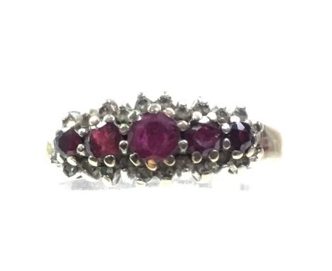 RUBY AND DIAMOND DRESS RING, unmarked