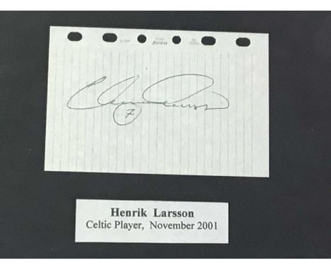 CELTIC F.C. INTEREST, FIVE AUTOGRAPHS, comprising Henrik Larsson, Lubomir Moravcik, Morten Wieghorst, Charlie Nicholas, and A