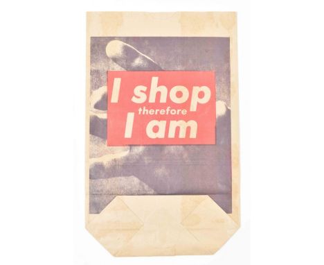 [Women Artists] Barbara Kruger, I shop therefore I am Cologne, Kolnischer Kunstverein, 1990.Multiple, photolithograph in red 